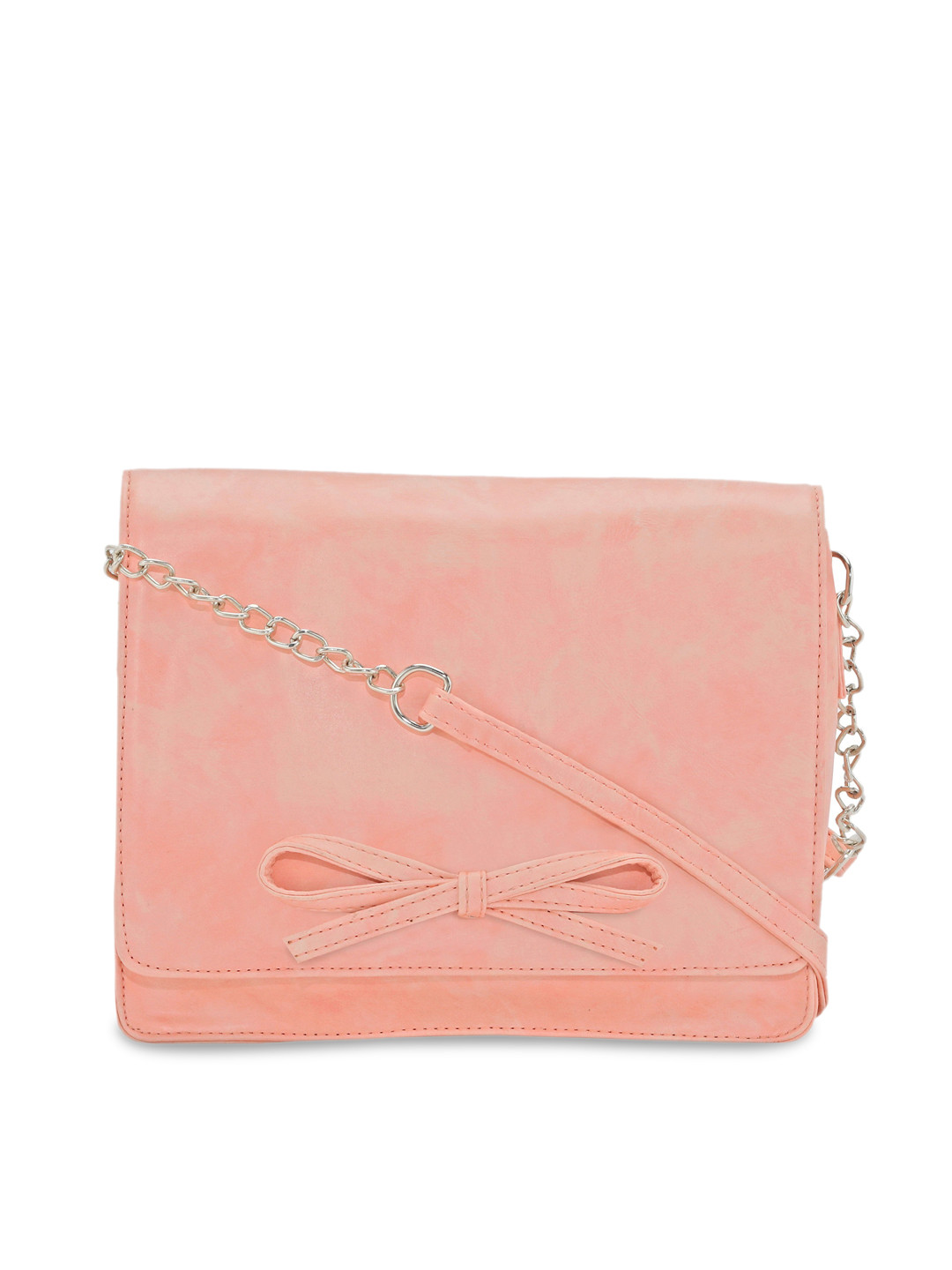 

Toteteca Women Pink PU Structured Sling Bag with Bow Detail