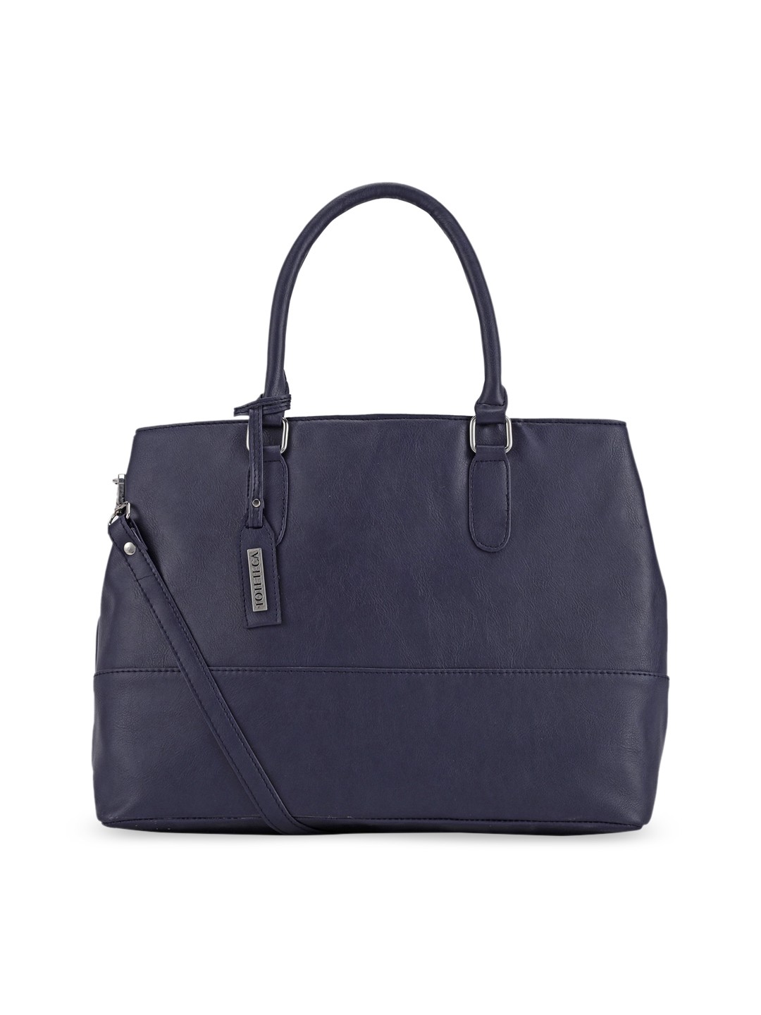 

Toteteca Blue PU Structured Shoulder Bag