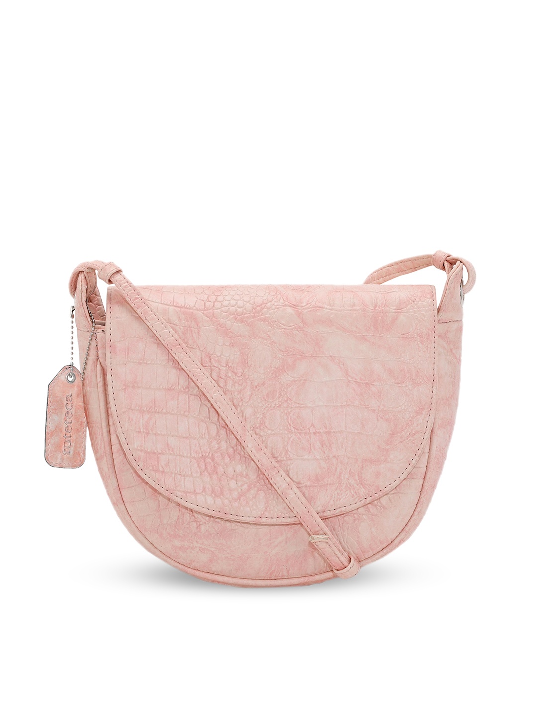 

Toteteca Women Pink PU Half Moon Sling Bag