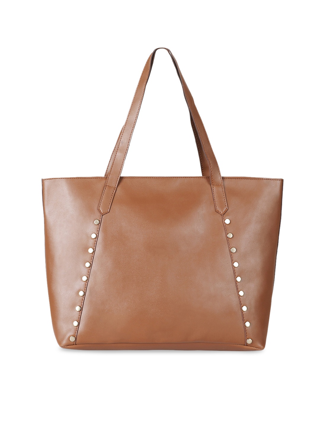 

Toteteca Tan Embellished PU Structured Shoulder Bag