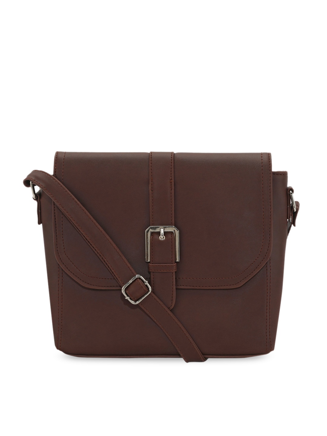 

Toteteca Brown PU Structured Sling Bag