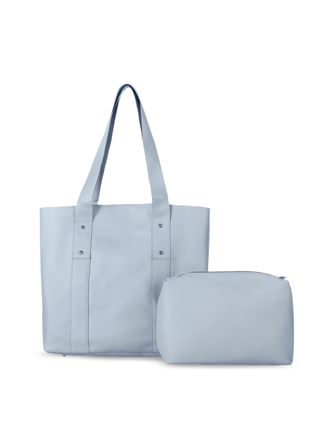 

Toteteca Women Blue PU Oversized Shopper Tote Bag