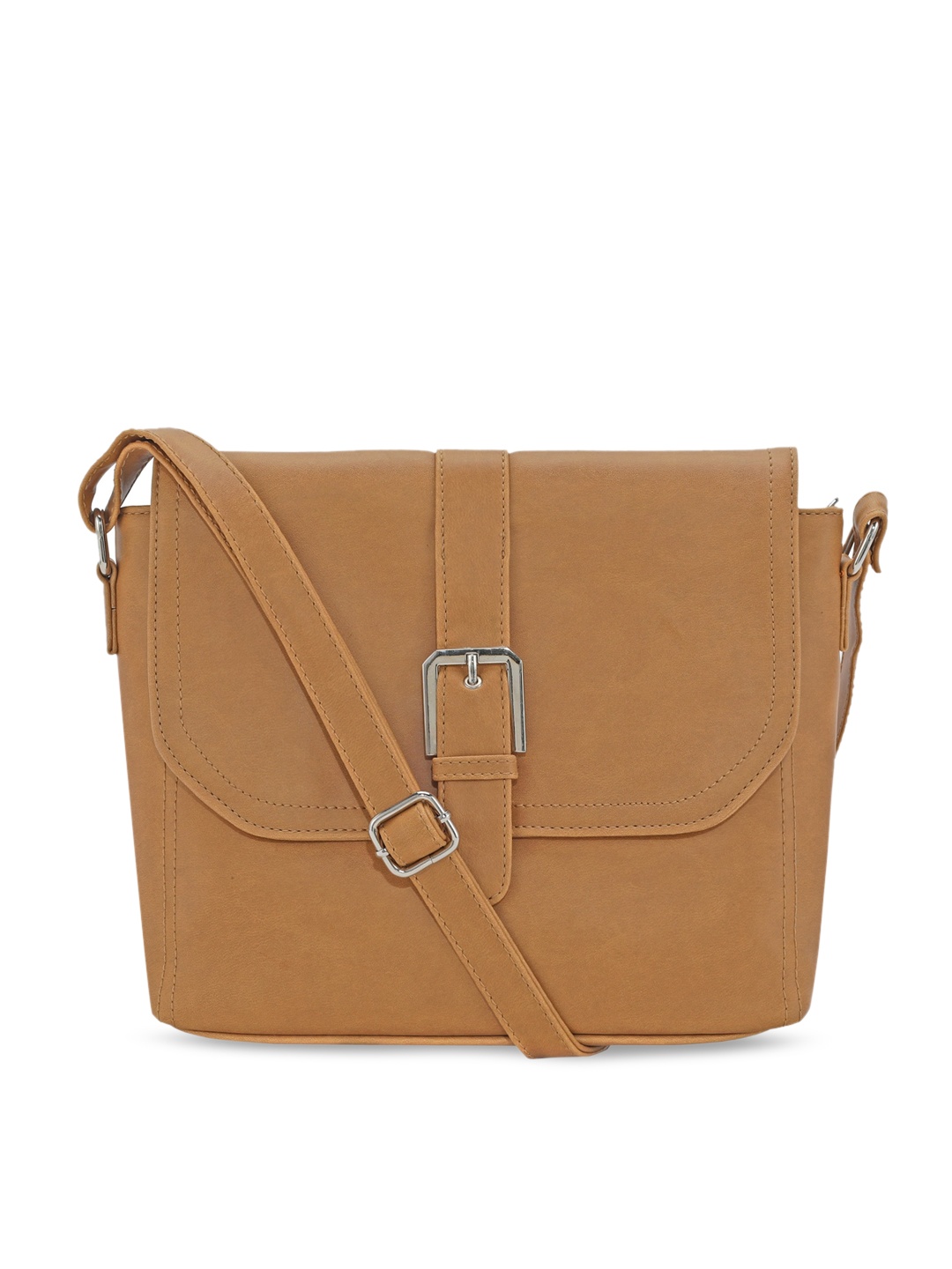

Toteteca Tan Brown PU Structured Sling Bag