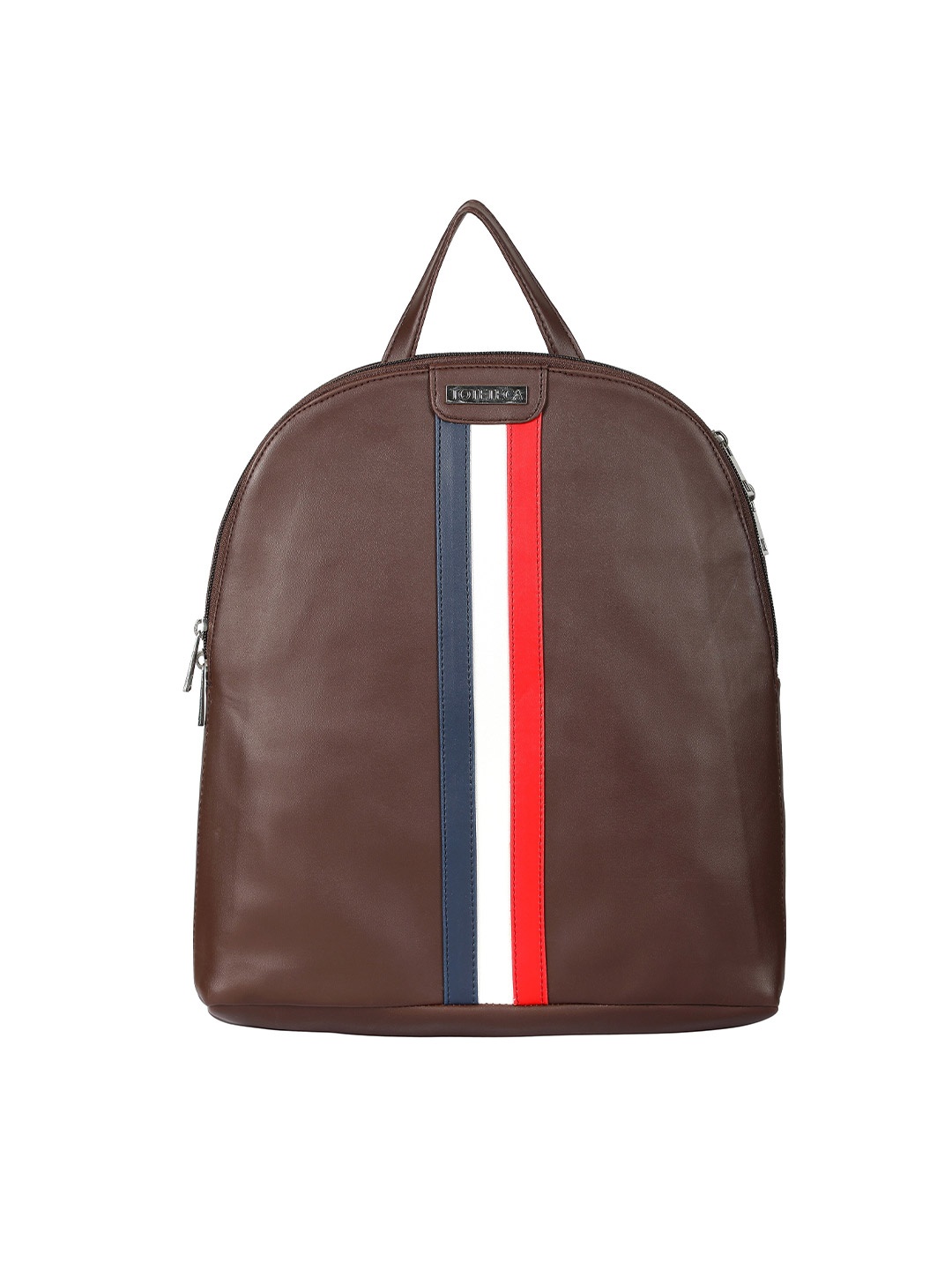 

Toteteca Unisex Brown Striped Backpack