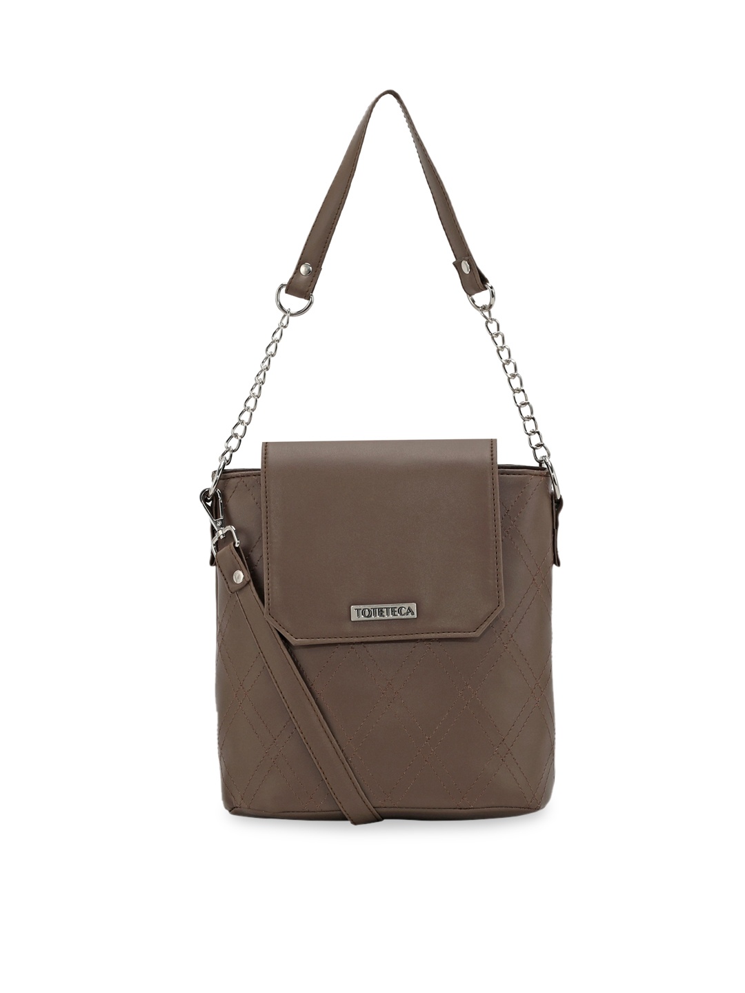 

Toteteca Women Brown PU Structured Sling Bag with Quilted