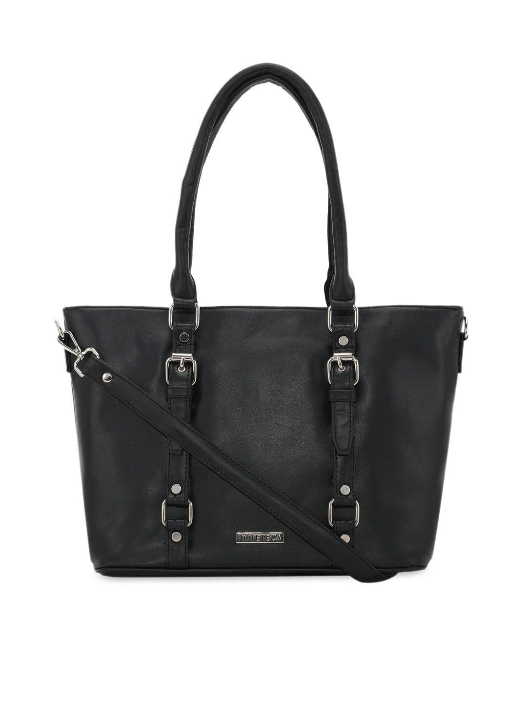 

Toteteca Black PU Structured Handheld Bag