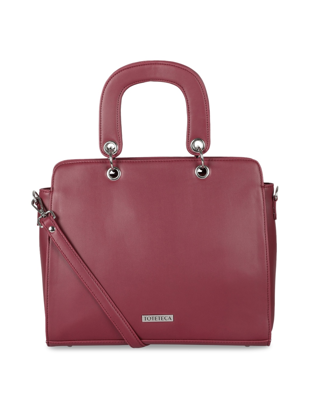 

Toteteca Women Red PU Structured Handheld Bag