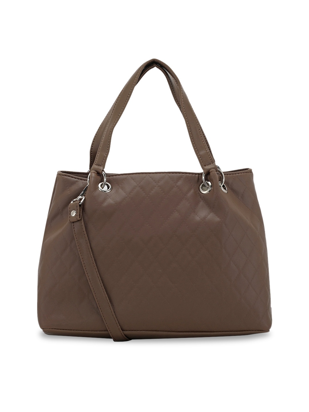 

Toteteca Brown PU Structured Quilted Shoulder Bag
