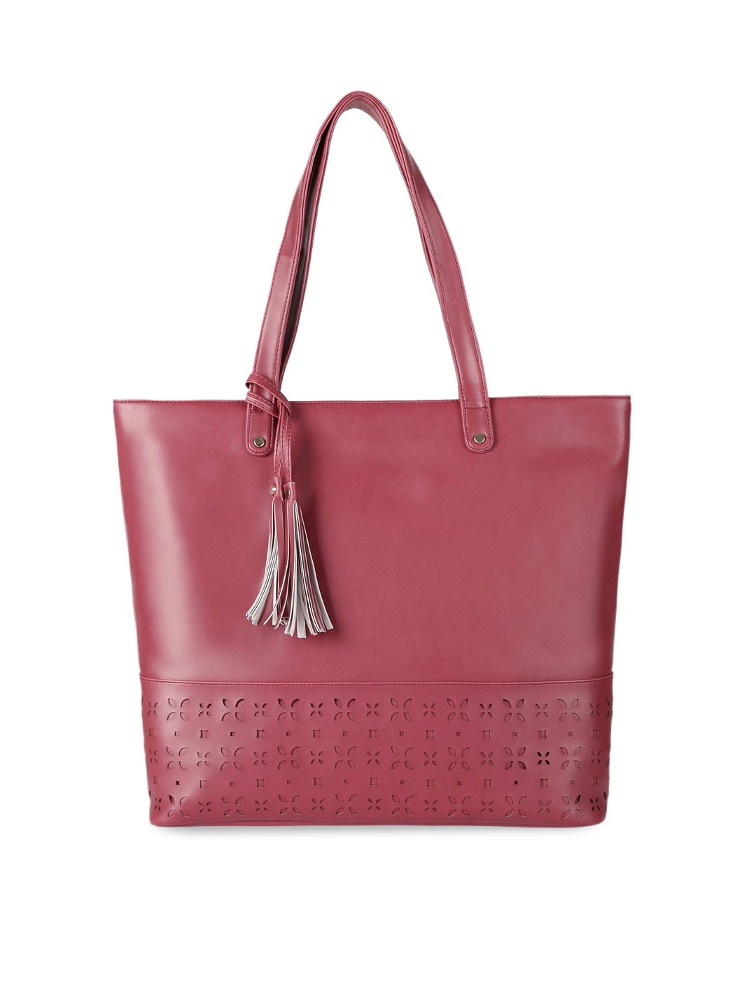 

Toteteca Women Red PU Structured Shoulder Bag with Tasselled