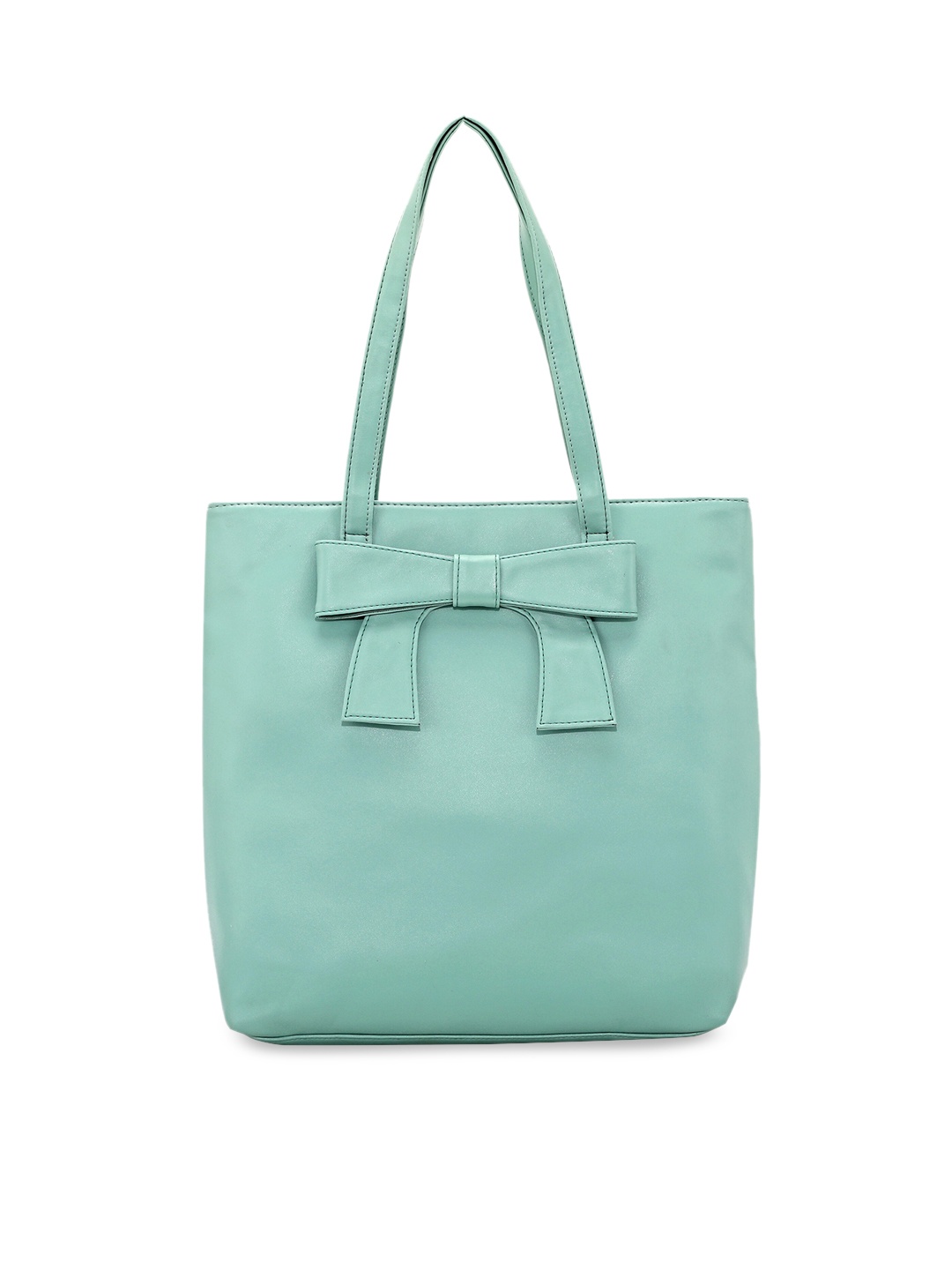 

Toteteca Sea Green PU Structured Handheld Bag with Bow Detail