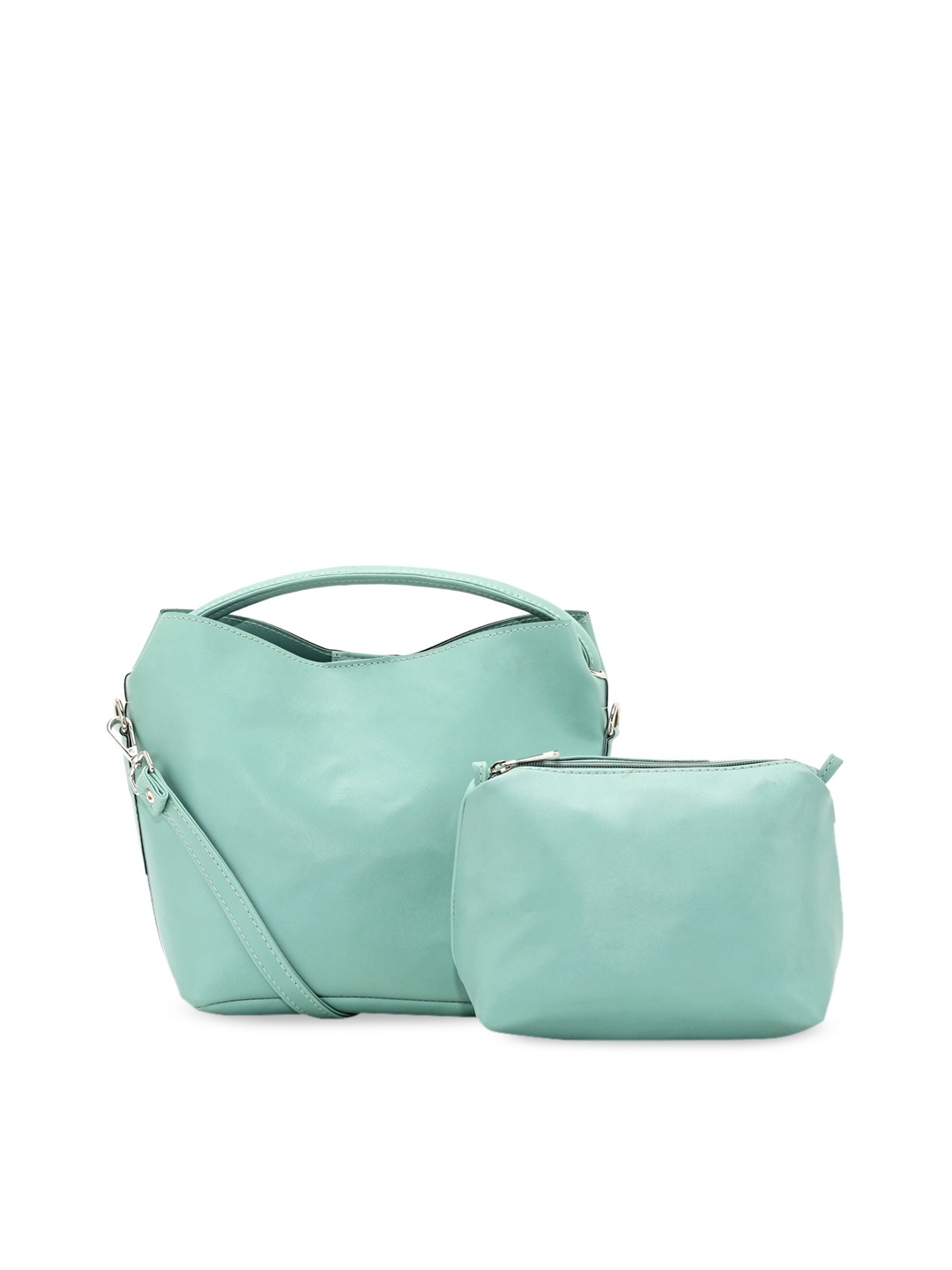 

Toteteca Sea Green PU Structured Hobo Bag