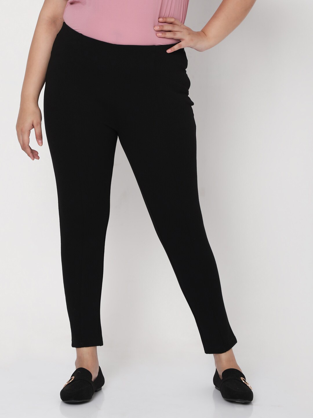 

VERO MODA CURVE Women Black Solid Skinny Fit Jeggings