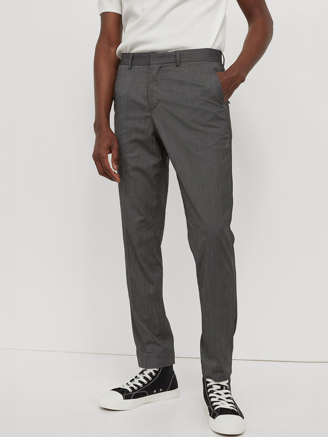 

H&M Men Grey Suit Trousers Slim Fit
