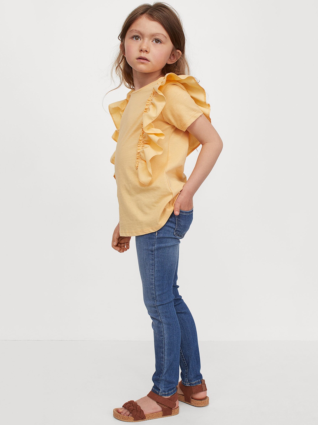 

H&M Girls Blue Solid Denim Jeggings