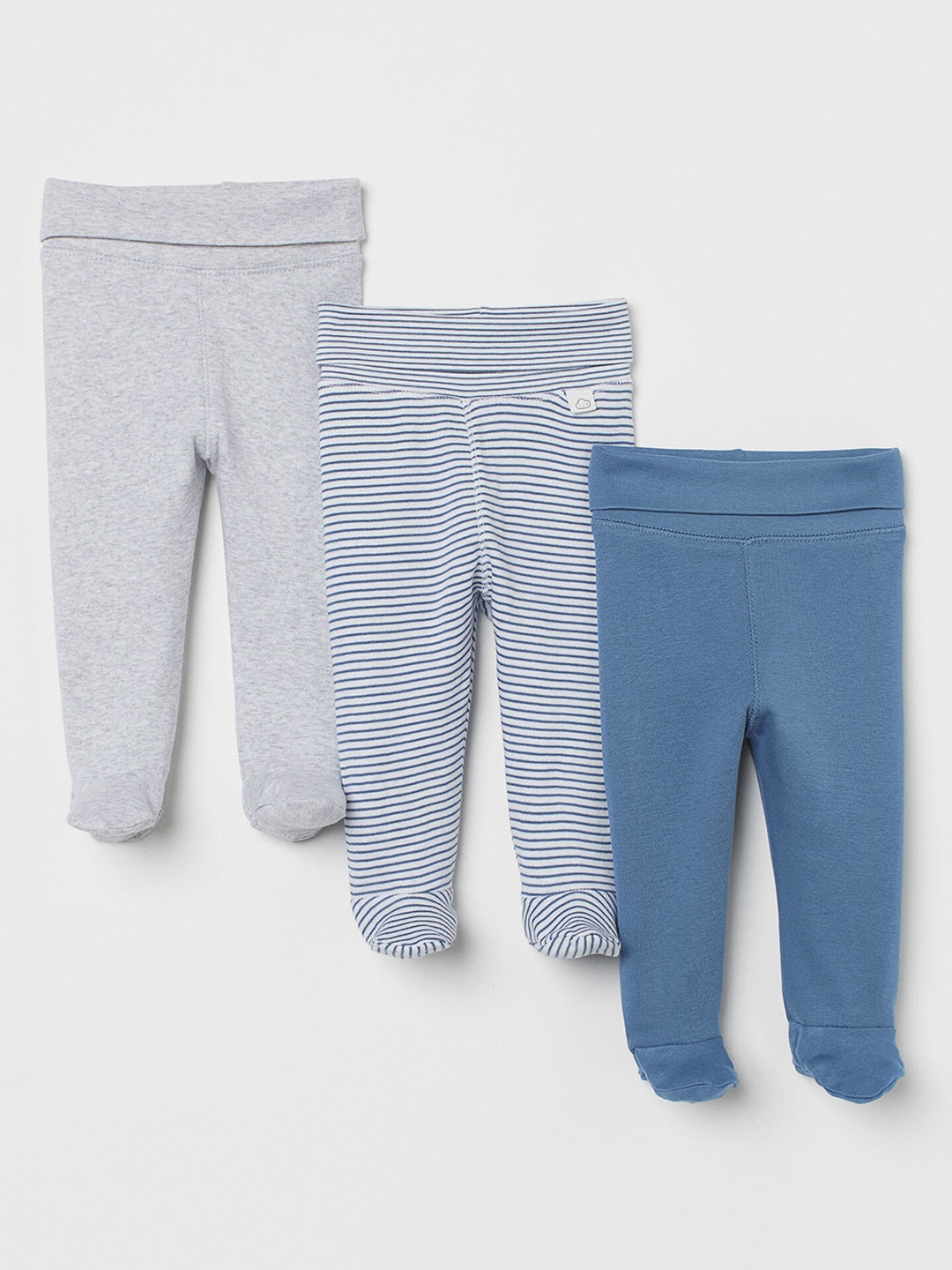 

H&M Girls Grey Blue & Turquoise Blue 3-pack trousers