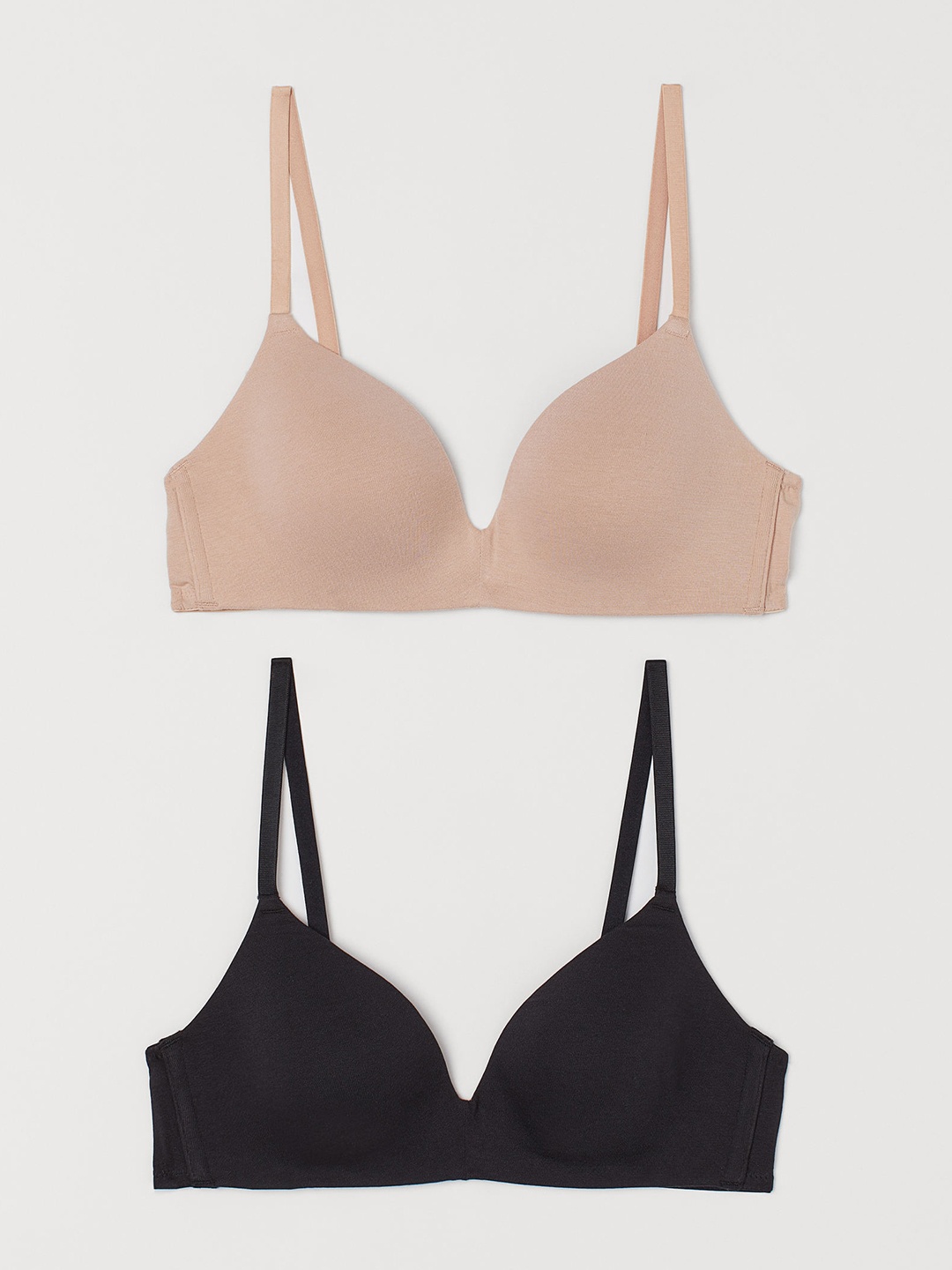 

H&M Black& Beige 2-Pack Padded Cotton Bras