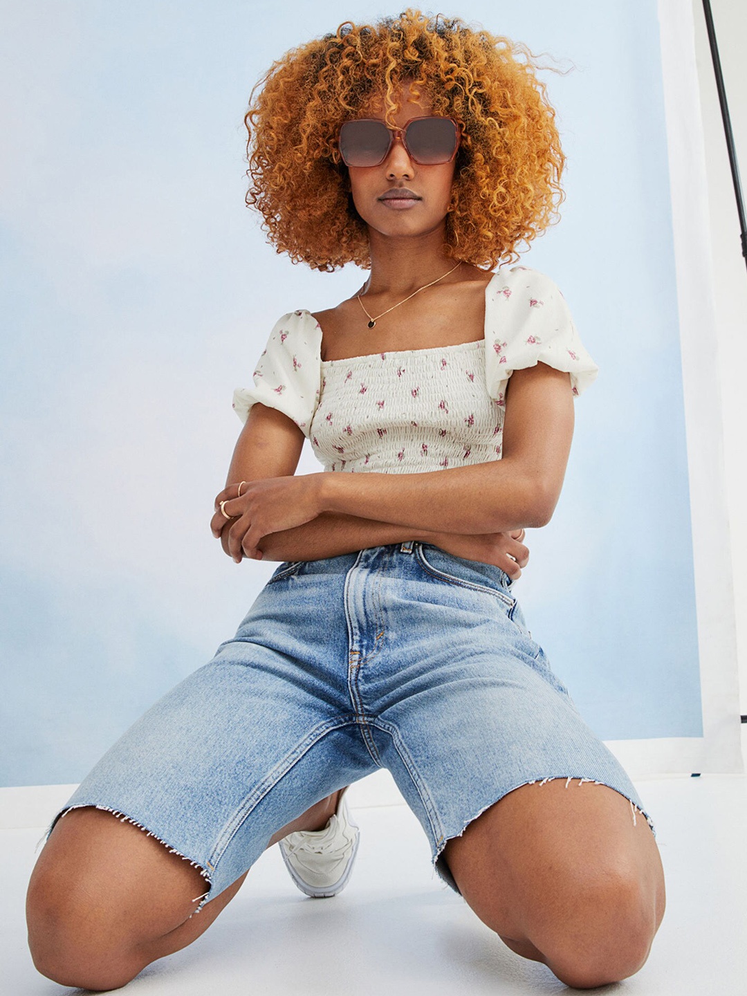 

H&M Women Slim Denim Shorts, Blue