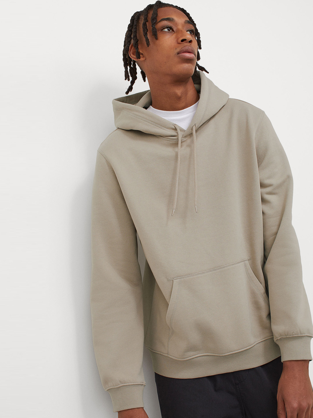 

H&M Men Beige Relaxed Fit Hoodie