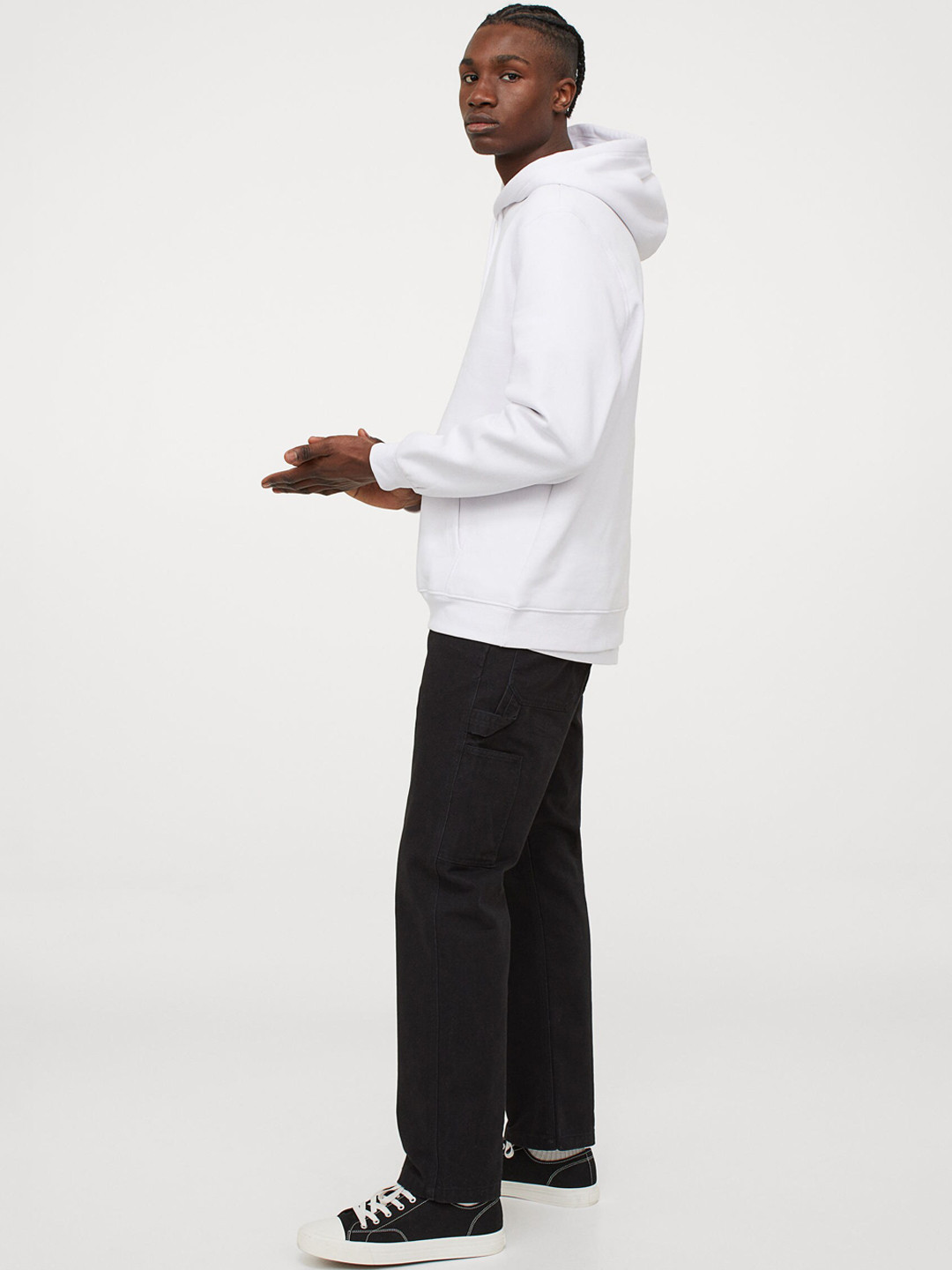 

H&M Men White Relaxed Fit Hoodie