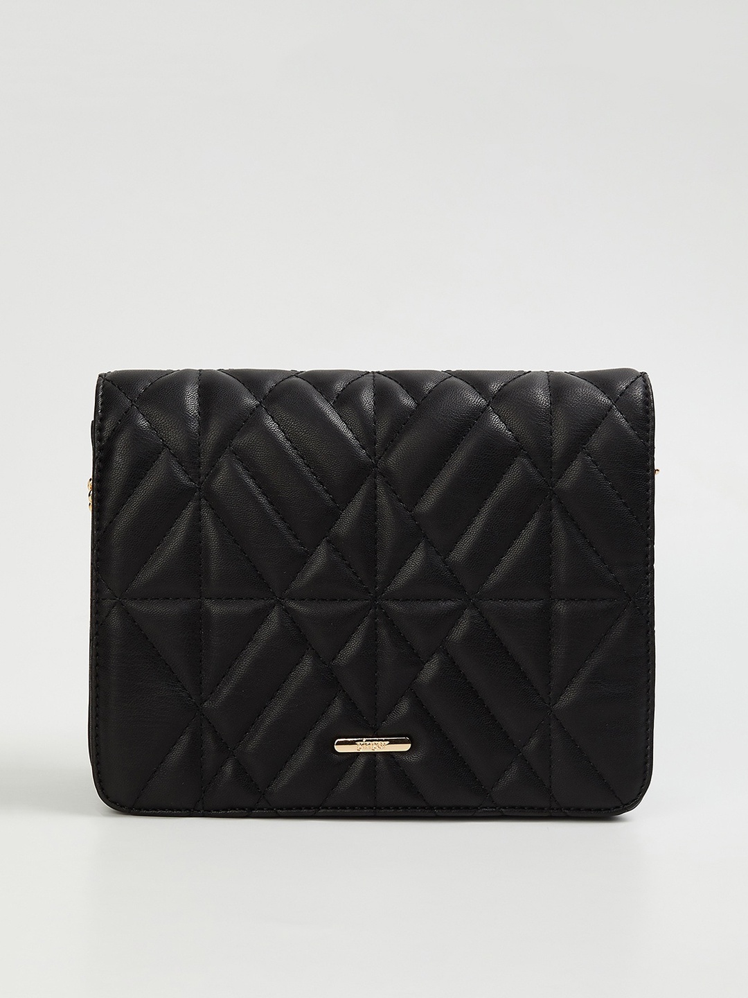 

Ginger by Lifestyle Black Structured Sling Bag with Quilted