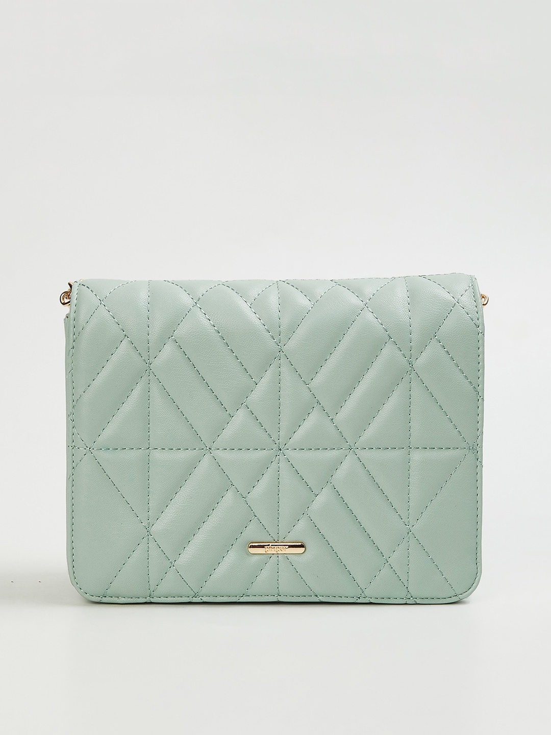 

Ginger by Lifestyle Green Structured Sling Bag with Quilted