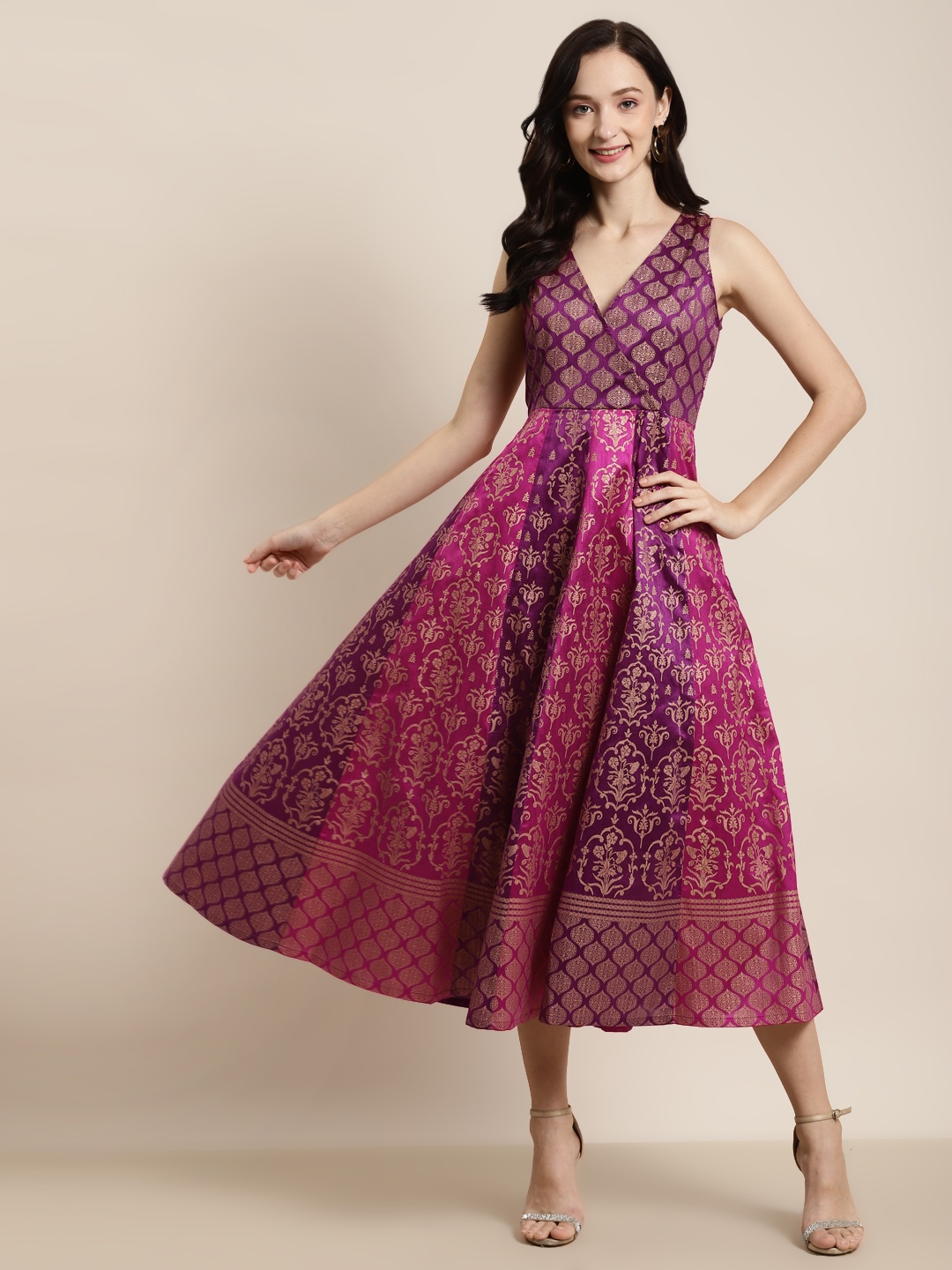 

Shae by SASSAFRAS Fuchsia & Purple Floral Wrap Maxi Dress