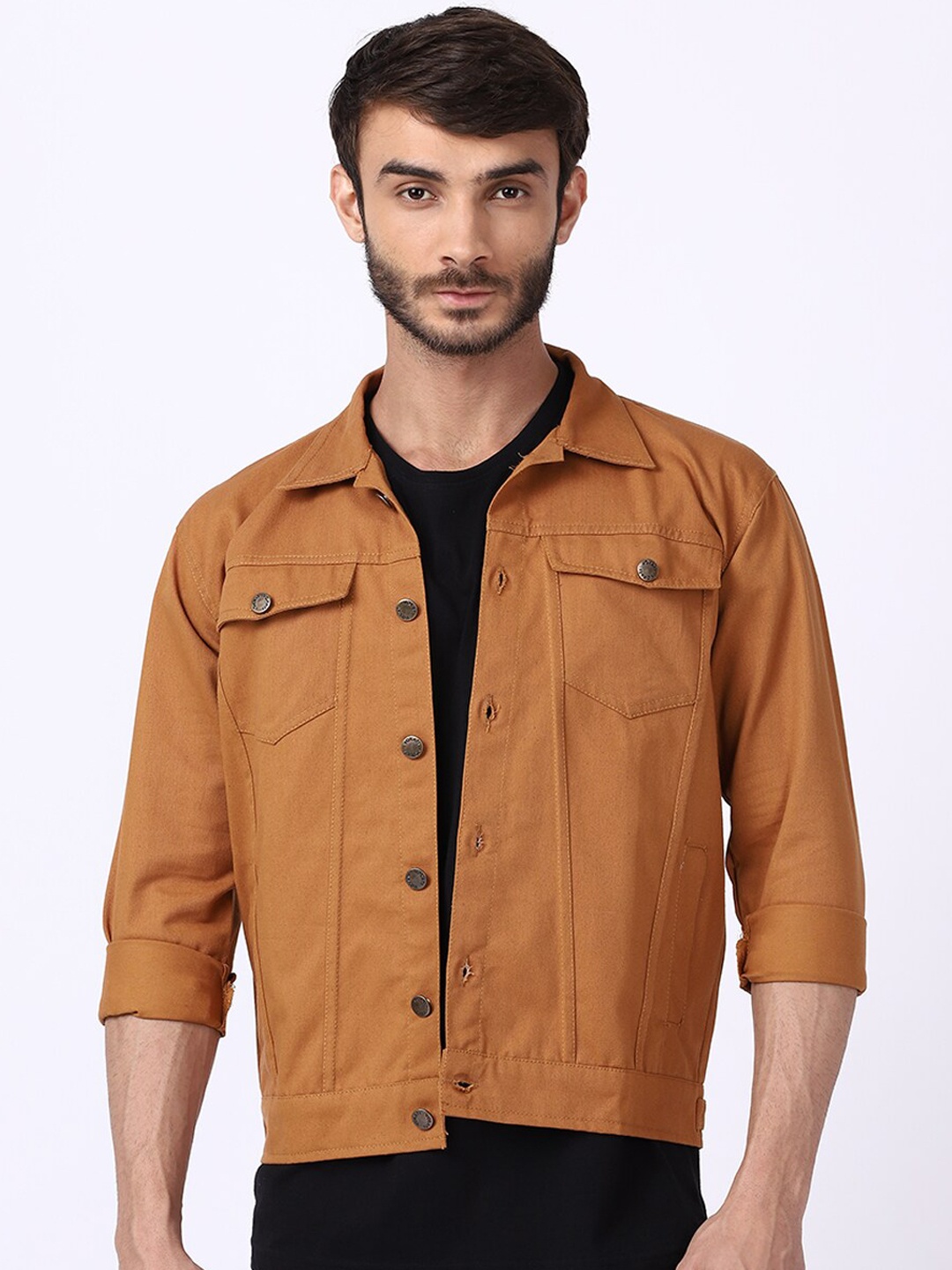 

VOXATI Men Mustard Denim Jacket