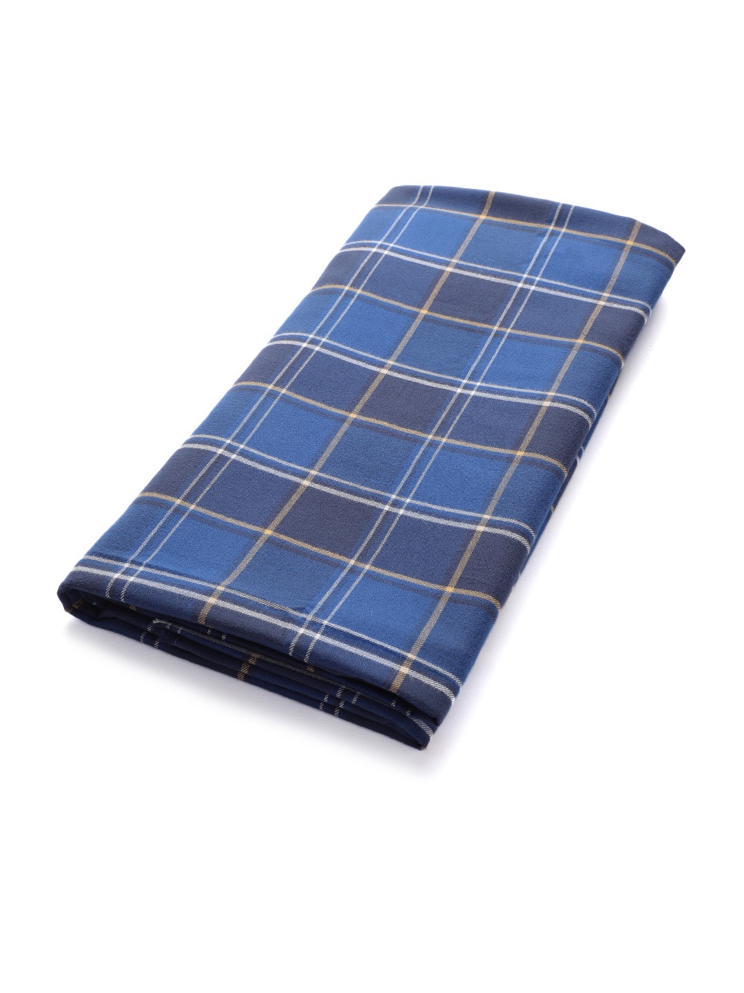 

LONDON CROSS Men Blue Checked Cotton Shirt Fabric