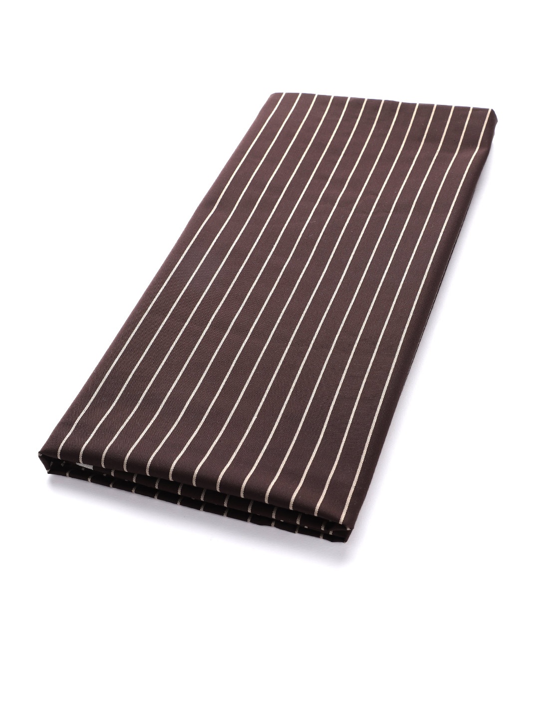 

LONDON CROSS Men Brown & White Striped Cotton Shirt Fabric