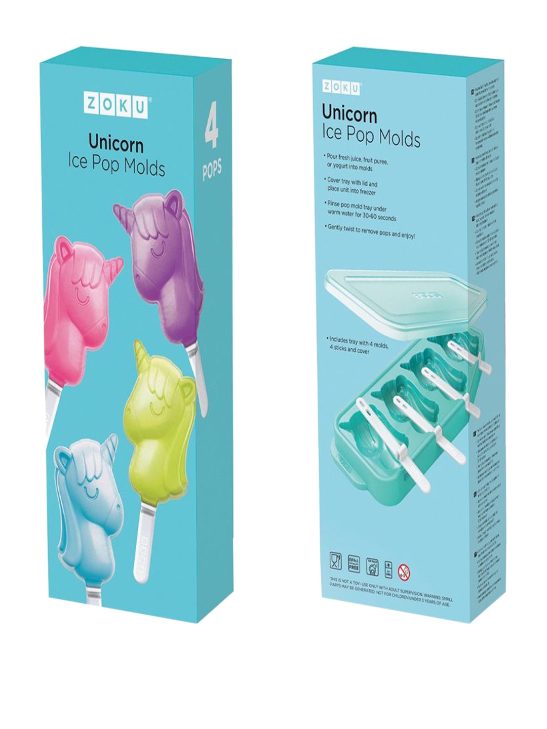 

ZOKU Teal Green Unicorn Silicon Ice Pop Mould