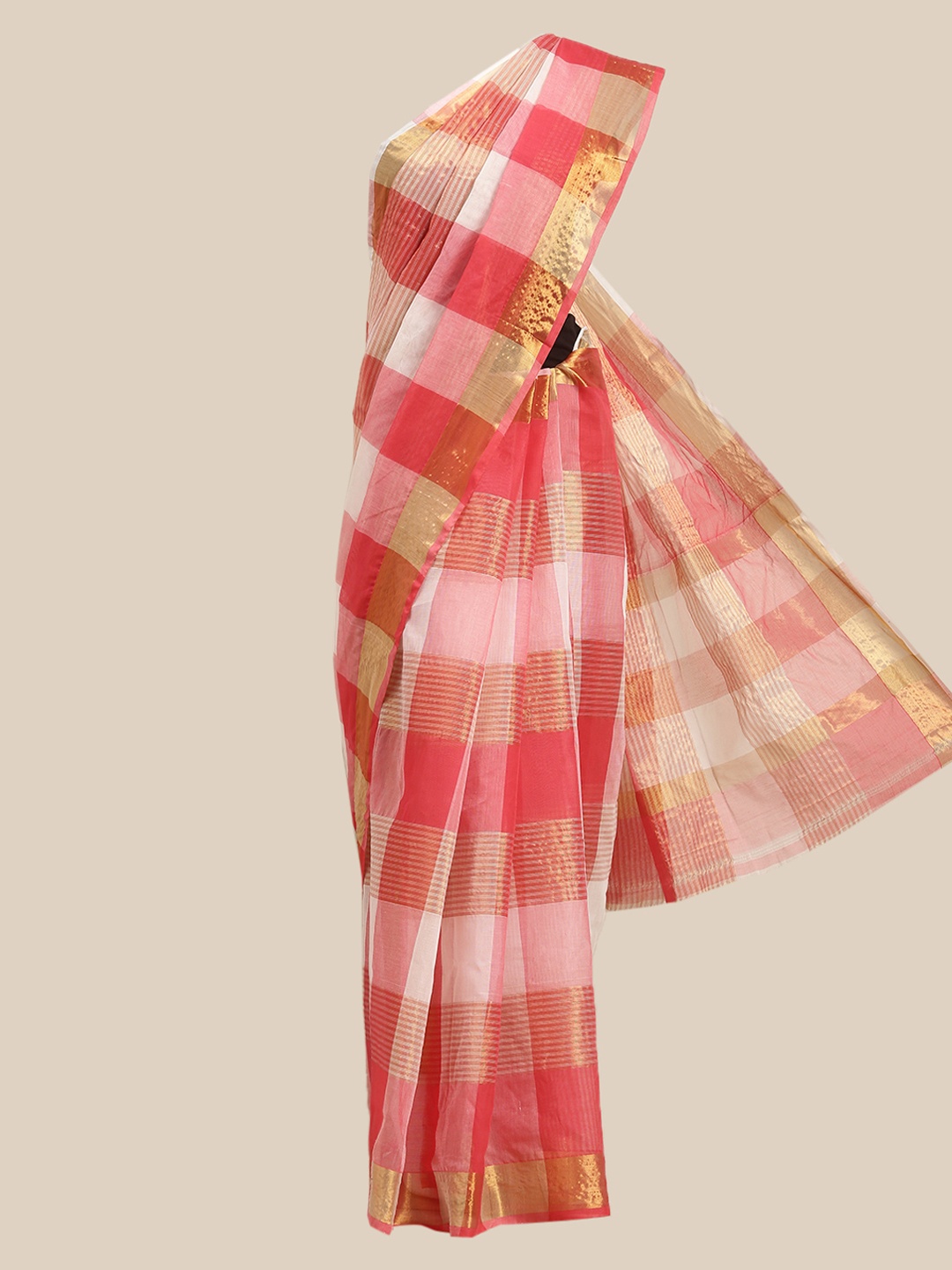 

The Chennai Silks Multicoloured Checked Zari Pure Cotton Venkatgiri Saree, Multi