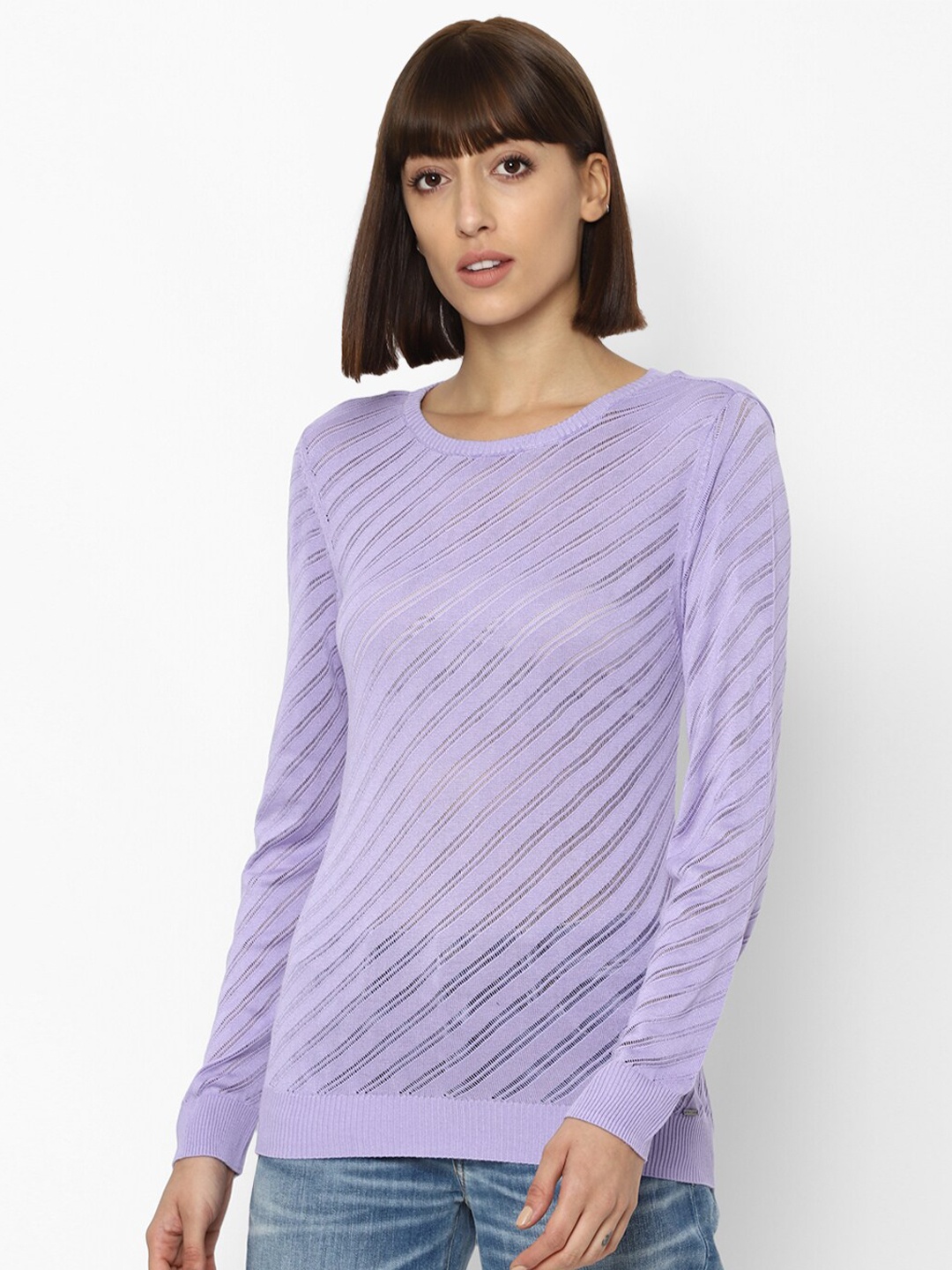 

Allen Solly Woman Purple Knitted Regular Top