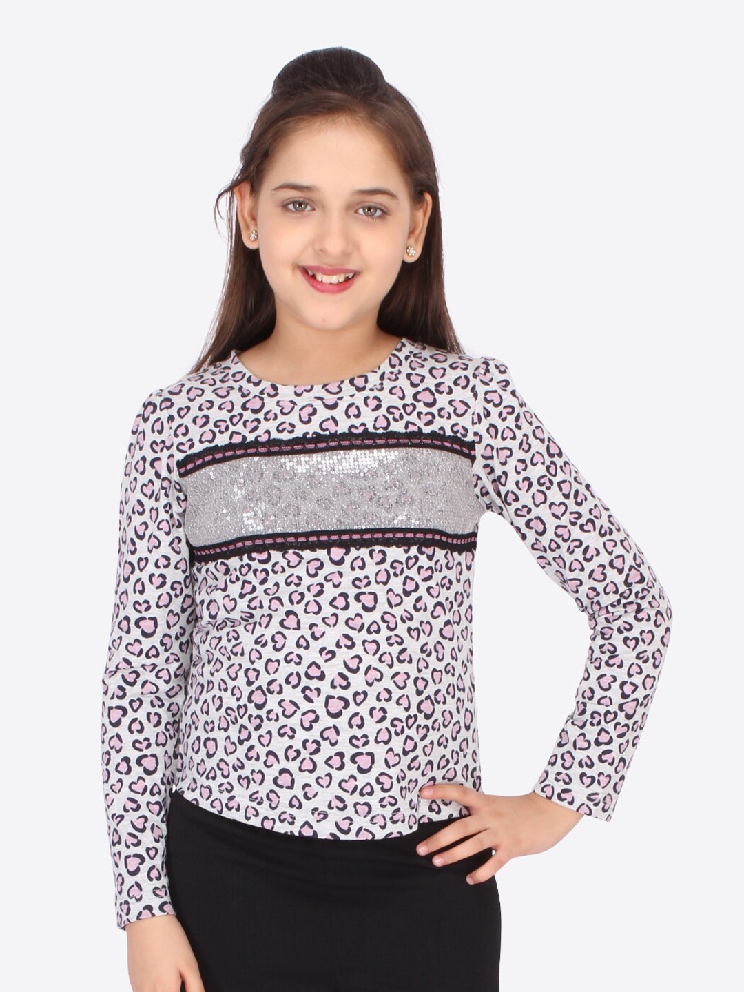 

CUTECUMBER Grey & christmas silver Animal Regular Top