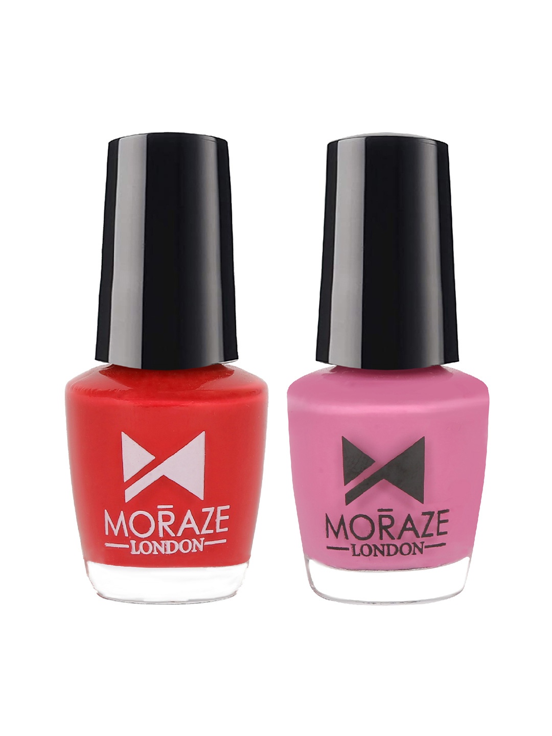 

Moraze Set of 2 Glossy Nail Paints - Netflix, Coral Saga - 10 ML (5 ML Each), Red