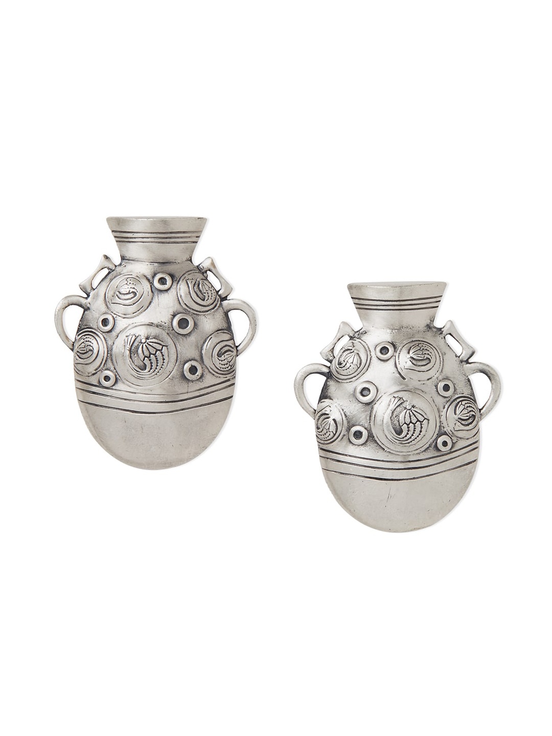 

Masaba Silver-Toned Contemporary Studs Earrings