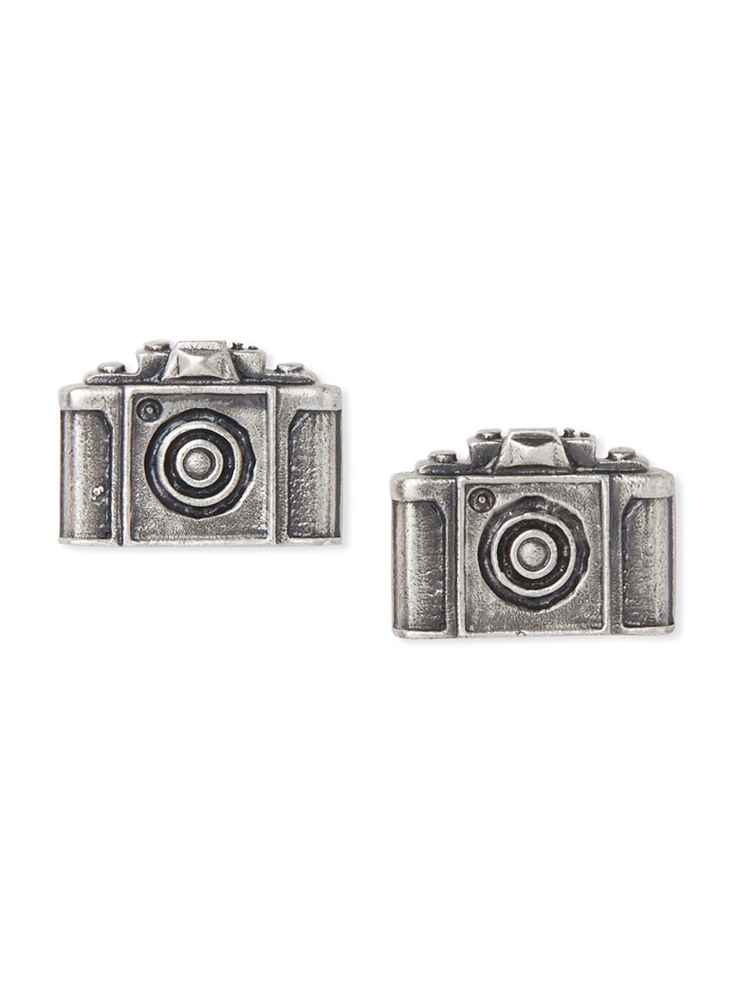 

Masaba Silver-Toned Contemporary Studs Earrings