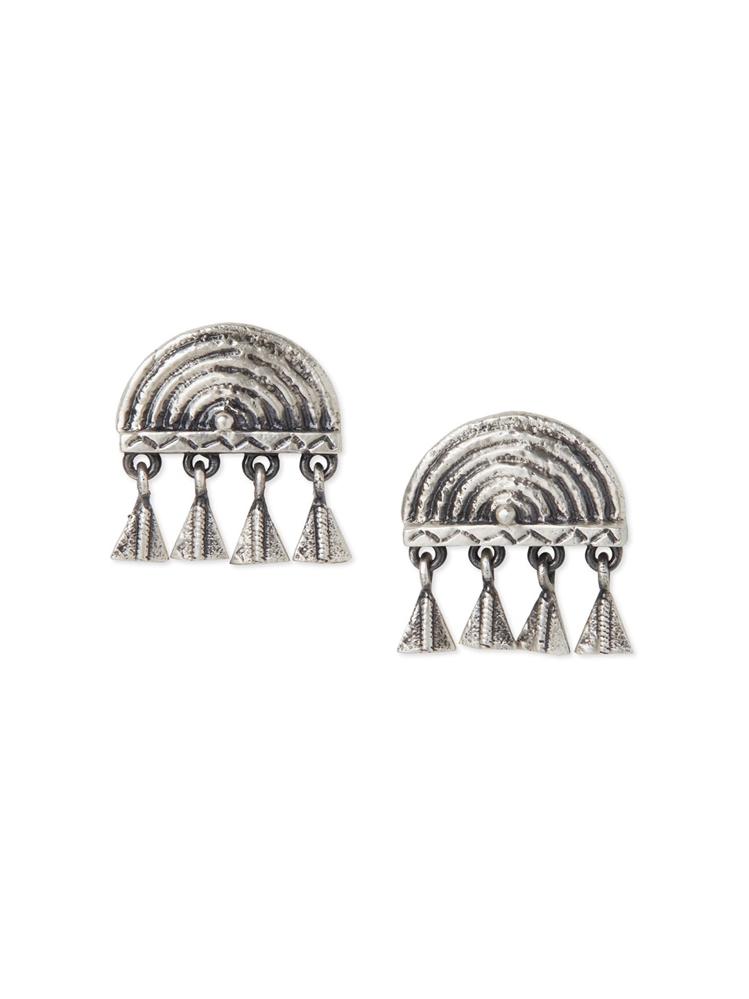 

Masaba Silver-Toned Contemporary Drop Earrings