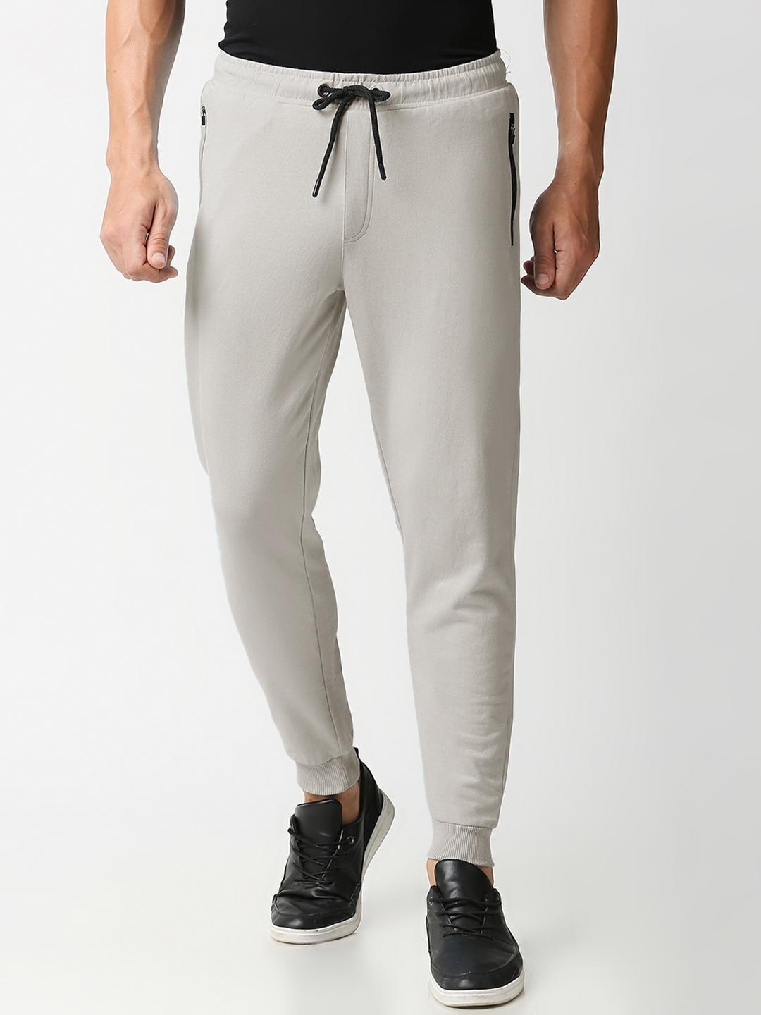 

Bewakoof Men Grey Solid Regular Fit Cotton Joggers