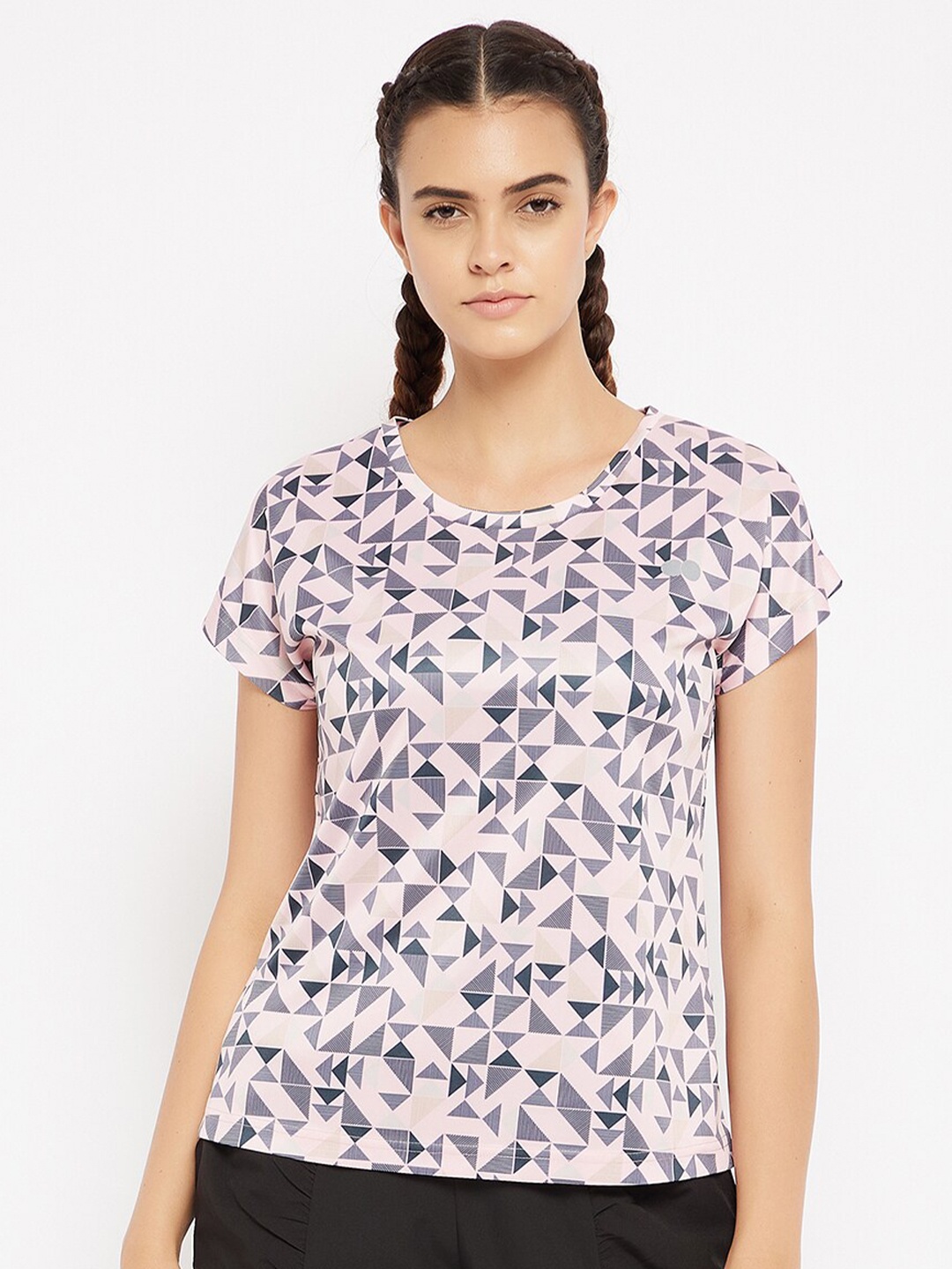 

Clovia Women Pink Printed Pockets T-shirt