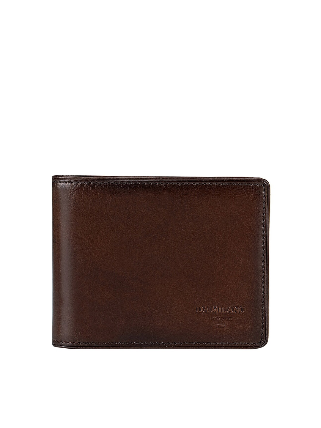 

Da Milano Men Brown Leather Three Fold Wallet
