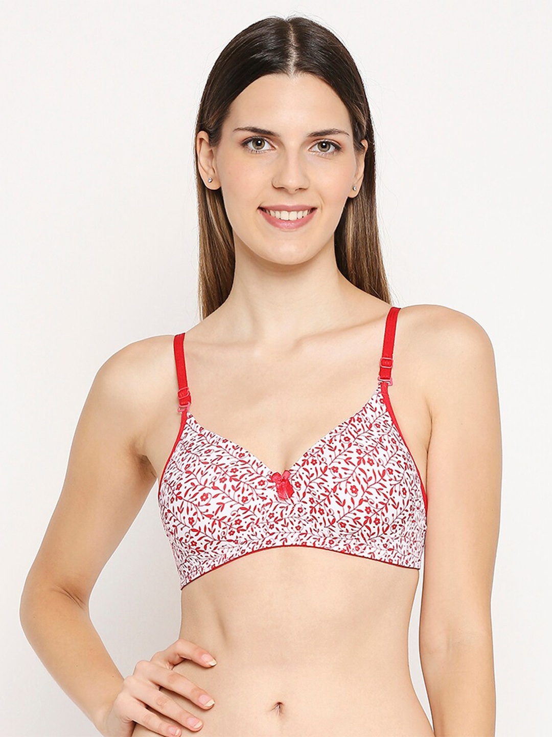 

Lady Love Red & White Floral T-shirt Bra Heavily Padded