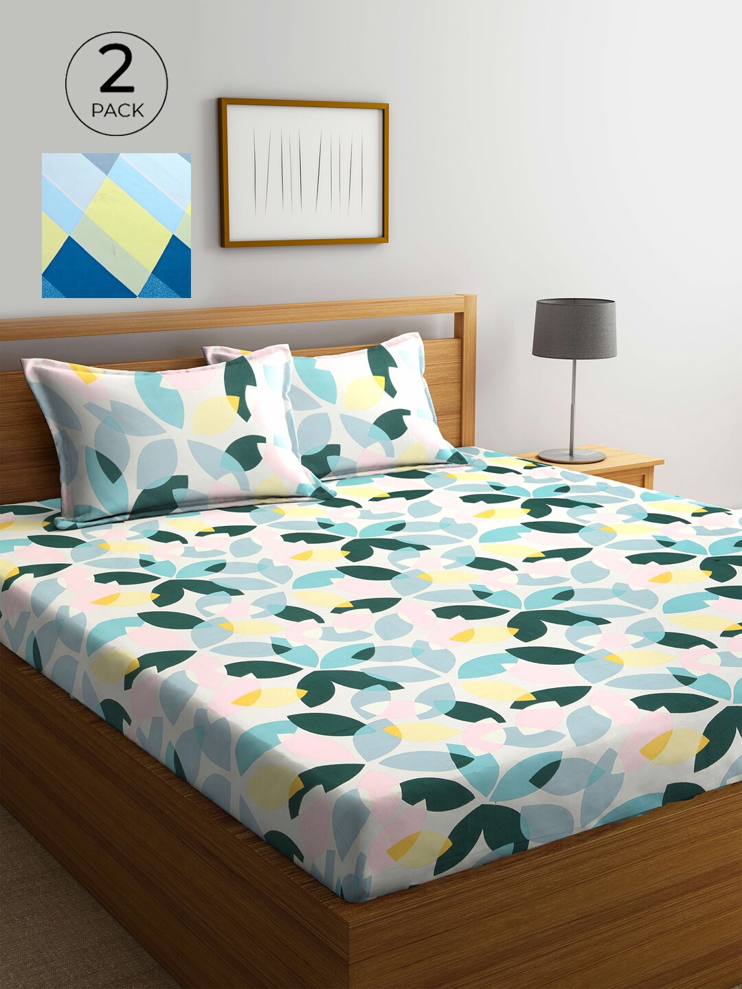 

KLOTTHE Multicoloured Floral 210 TC 2 Queen Bedsheet with 4 Pillow Covers, Multi