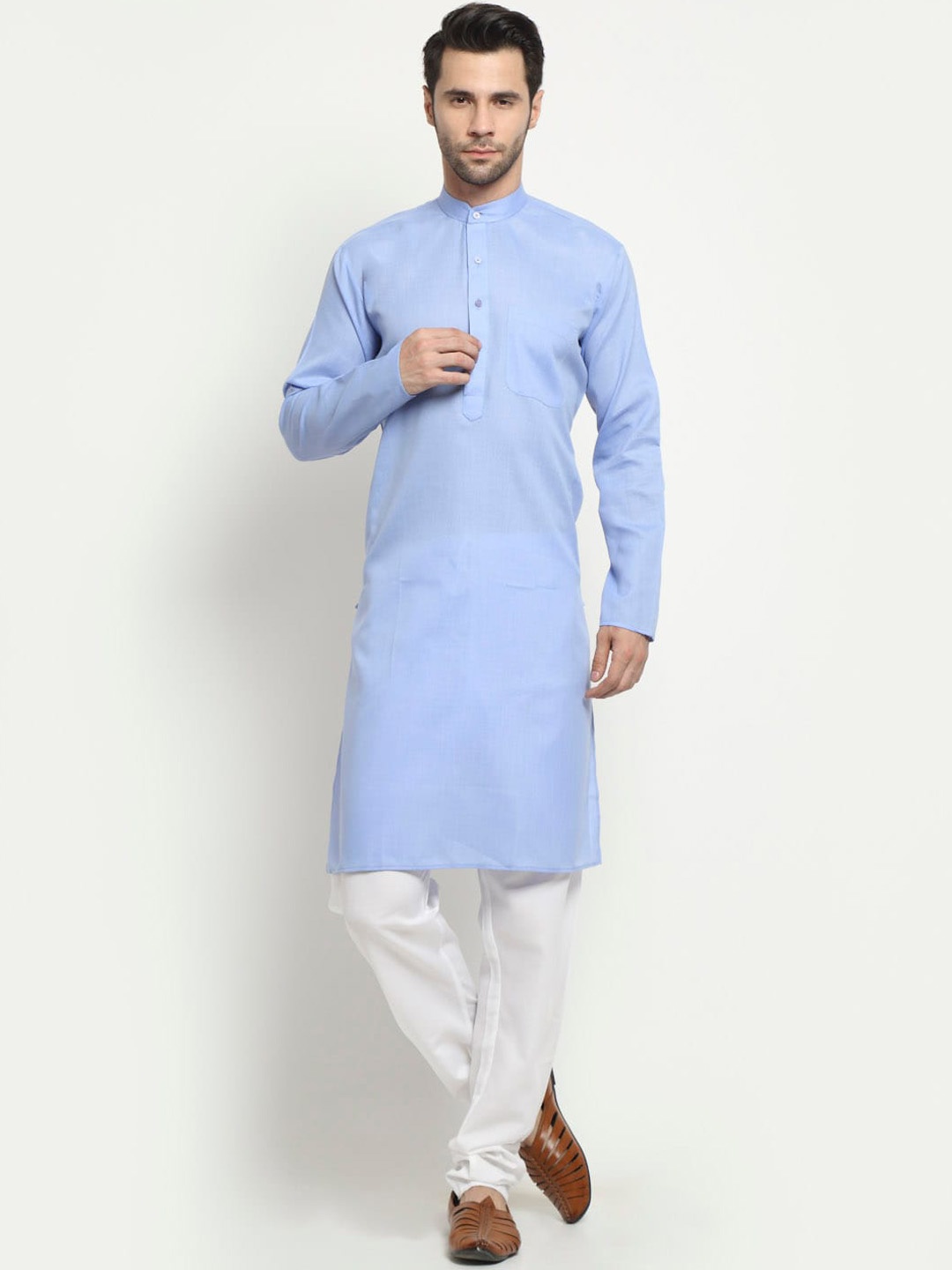 

NEUDIS Men Blue Regular Pure Cotton Kurta with Churidar