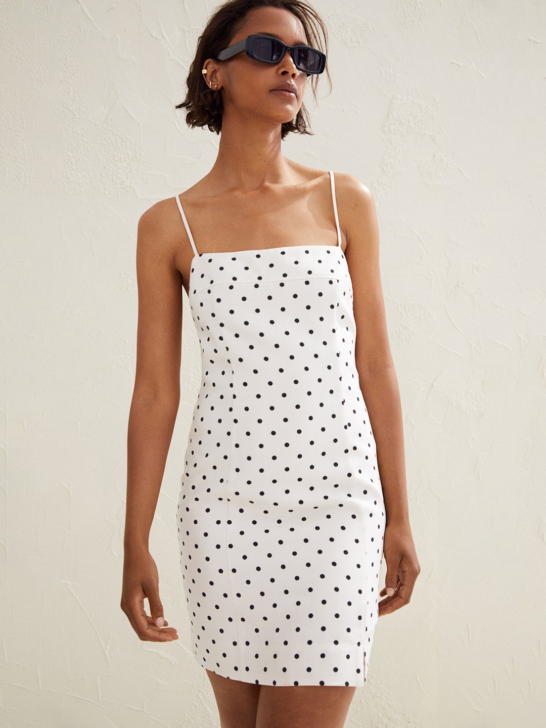 

H&M Women White & Black Lyocell-blend dress