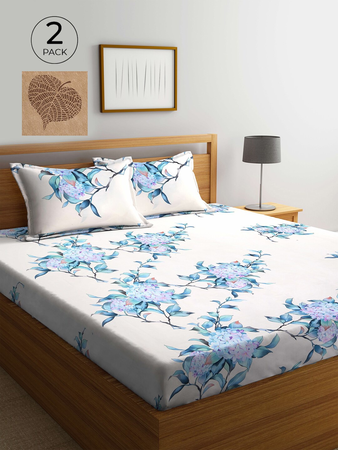 

KLOTTHE Multicoloured Floral 210 TC 2 Queen Bedsheet with 4 Pillow Covers, Multi