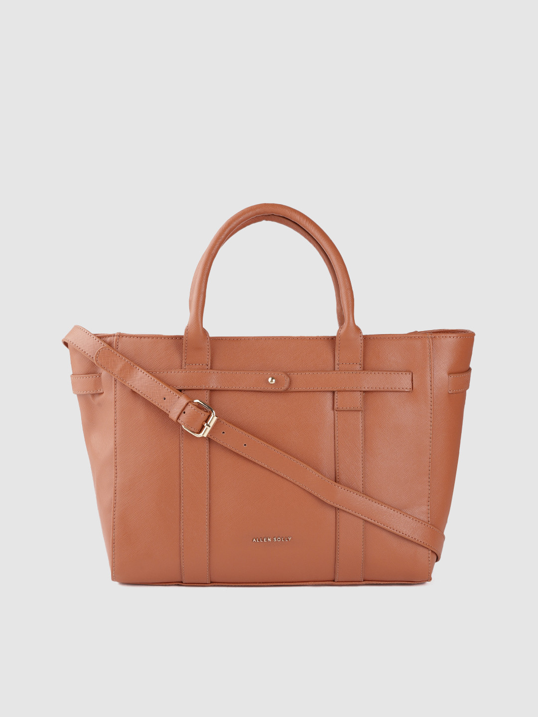

Allen Solly Tan Brown Solid Structured 16 Inch Laptop Handheld Bag