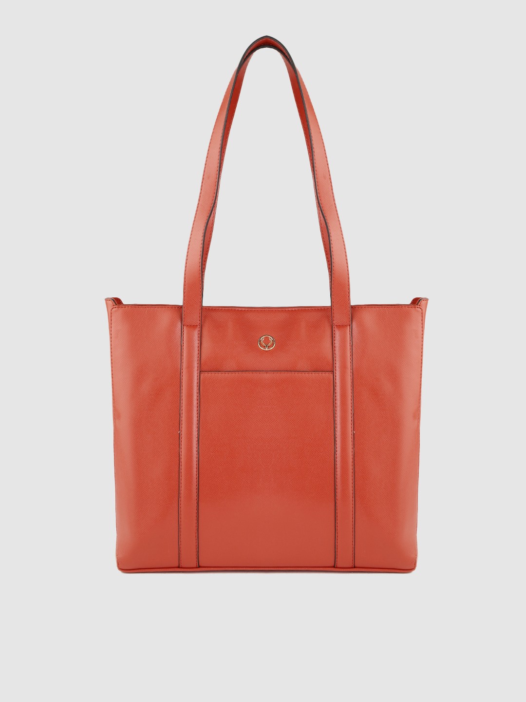 

Allen Solly Rust Orange Snakeskin Textured Shoulder Bag with Detachable Sling Strap