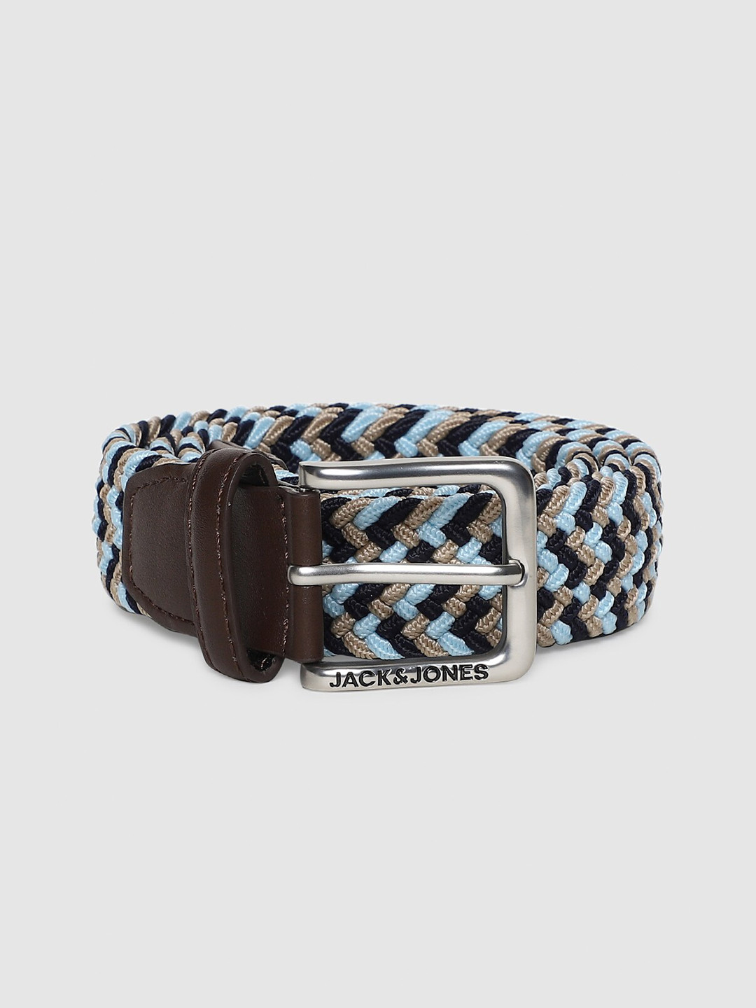 

Jack & Jones Men Beige & Black Woven Designed Casual Belt