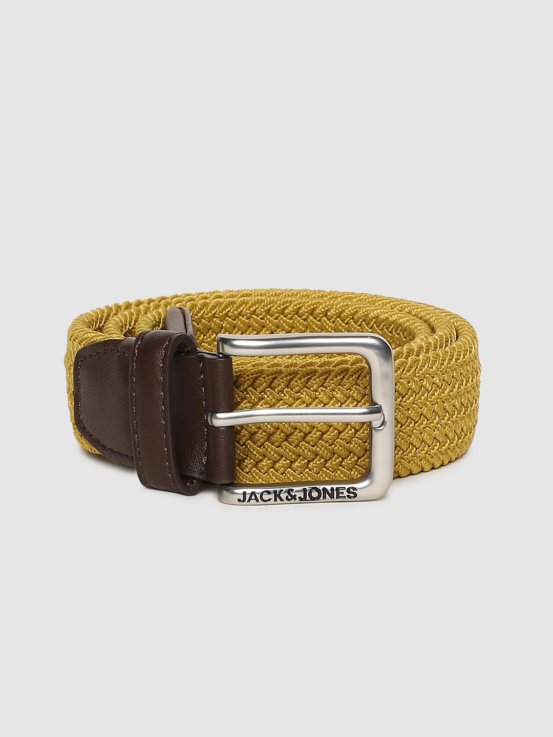 

Jack & Jones Men Mustard Textured Belt