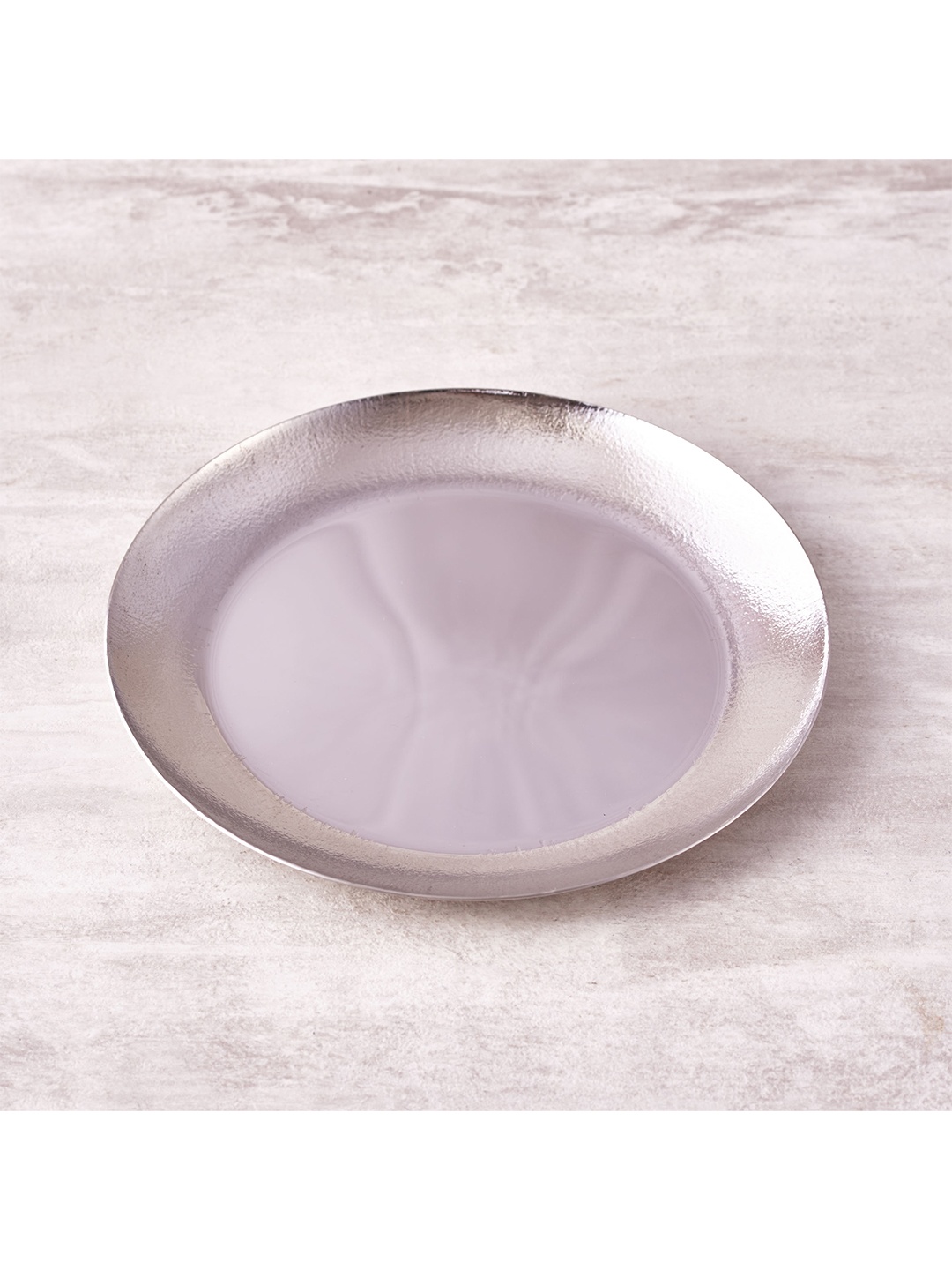 

ARTTDINOX Steel-Toned Textured Stainless Steel Matte Plate